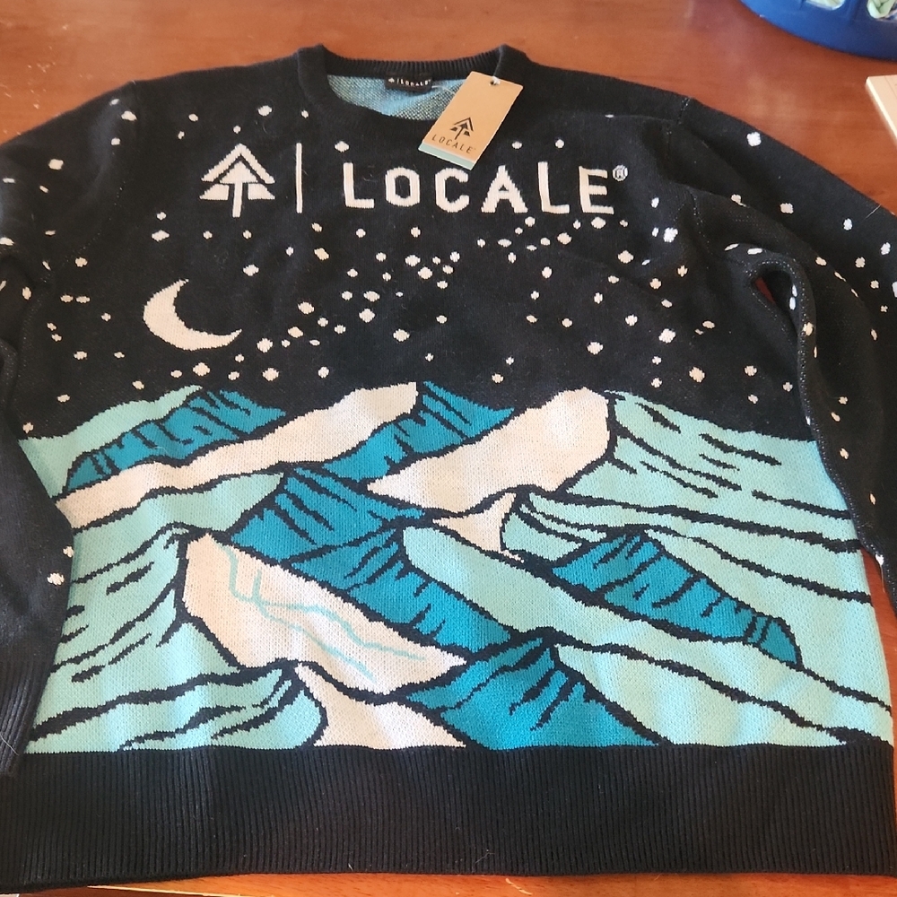 Locale Mountain Night Sky Crewneck Sweater